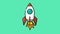 Animation of cartoon style space rocket