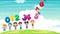 Animation Of Children Holding Colorful Number Balloons