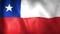 Animation of Chilean flag. 4K. Chile flag flying,