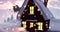Animation of christmas house in winter scenery