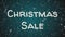 Animation Christmas Sale, falling snow, blue background