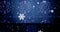 Animation of christmas snowflakes falling over blue decorative background