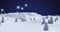 Animation of christmas snowflakes falling over glowing igloo in snow covered landscape