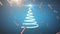 Animation of christmas tree formed with white ribbon and candy canes falling