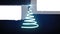 Animation of christmas white ribbon forming christmas tree on black background