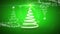 Animation of christmas white ribbon forming christmas tree on green background