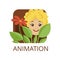 Animation cinema genre, symbol for cinema or channel, cinematography, movie production vector Illustration