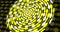 Animation of circle made of hexagons changing colours in shades of yellow