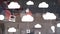 Animation of clouds and digital icons over man statistical animation over smartphone