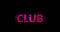 Animation of club text on black background