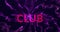 Animation of club text on black background with purple smoke