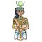 Animation color portrait  Egyptian God Honsu. God of the moon, of time, a young man a wanderer with a curl of youth.