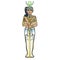 Animation color portrait  Egyptian God Honsu. God of the moon, of time, a young man a wanderer with a curl of youth.