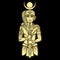 Animation color portrait  Egyptian God Honsu. God of the moon, of time, a young man a wanderer with a curl of youth.