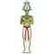 Animation color portrait: Egyptian man  in the royal crown with crossed hands holds symbols of power. Pharaoh, Osiris, mummy.