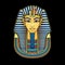 Animation color portrait: King Tutankhamun mask, ancient Egyptian pharaoh.