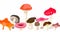 Animation of colorful growing mushrooms
