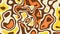 Animation of colorful yellow, cream and brown liquid shapes swirling
