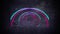 Animation of colourful neon circles on gray background