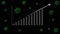 Animation of Corona virus cases graph rising by month with cells out of focus in background. covid concept