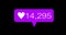 Animation count number love Purple icons set