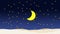 An animation of crescent moons rising from the horizon of the desert at night. rendering.