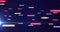 Animation of cursors over social media icons and text on multi coloured banners on night sky