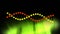 Animation of digital dna helix rotating with circle over illuminated green light, copy space