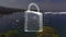 Animation of digital padlock over sea