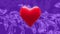 Animation of digital red heart icons pulsating over purple liquid background