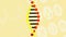 Animation of DNA strain spinning over heartbeat monitor and social icons