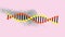 Animation of dna strand over digital human head on pink background