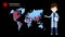 Animation of doctor character cartoon with Covid-19 outbreak world map, Simple motion graphic animation of coronavirus 2019-ncov f