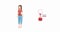 Animation of donate blood text over caucasian woman icon