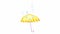 Animation drawing umbrella and rain