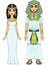 Animation Egyptian imperial family in ancient clothes.