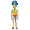 Animation Egyptian princess in ancient clothes and gold jewelry.Animation Egyptian Pharaoh in military crown and armor.