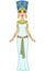 Animation Egyptian princess in gold jewelry. Queen Nefertiti. Full growth.