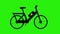 Animation: electric bike on Green Background. Ecologic transportation concept