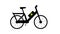 Animation: electric bike on White Background. Ecologic transportation concept