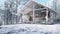Animation of elegant farmhouse style exterior with Christmas and New Year concept 3d render