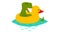 Animation emoji dino and yellow bath duck character. Cute unhappy animals