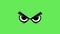 Animation Emotional eyes Have a secret on green background.