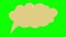 Animation. Empty, blank speech bubble with space for copy text, on a green background. Imagination, idea and startup