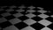 Animation of falling chess. Design. Chess pieces fall on game board and are destroyed. Chess crumbles on board on dark