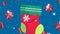 Animation of falling gifts over christmas sock