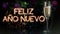 Animation of feliz ano nuevo text over fireworks on black