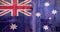 Animation of flag of australia over factory