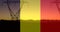 Animation of flag of belgium over pylons