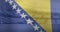 Animation of flag of bosnia and herzegovina over sports stadium